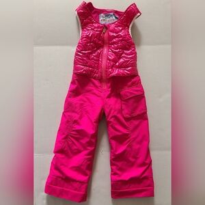 Obermeyer Snowverall Girl's Pant Ski Bib Size 4 Pink I Grow System